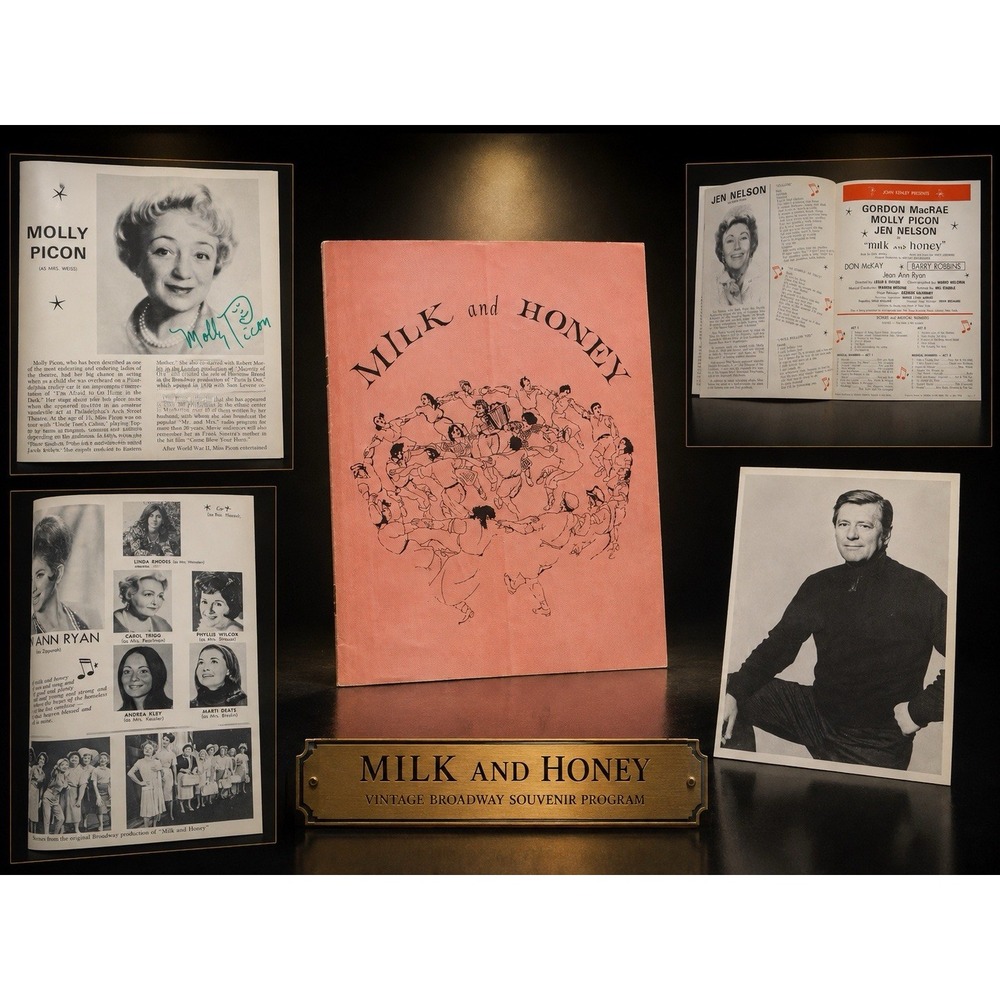Milk and Honey Signed Broadway Program Gordon MacRae Molly Picon Autograph Vtg
